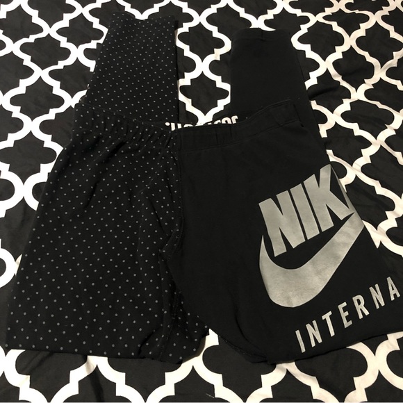 Nike International Women Leggings Polka Dot Sz Medium Black Gray. - Picture 6 of 7